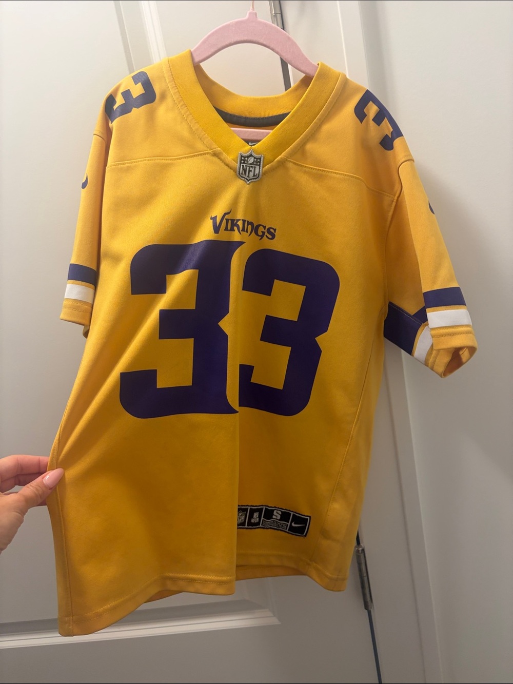 NFL Kids Gold and Purple Vikings #33 Jersey youth s